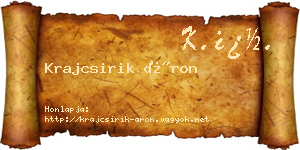Krajcsirik Áron névjegykártya